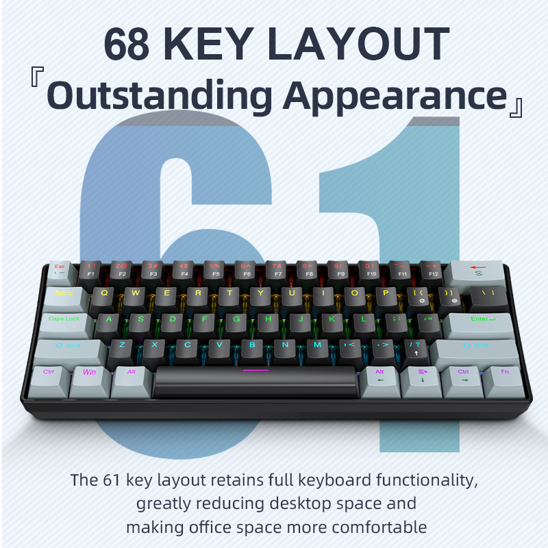 Мини-механическая клавиатура A – обзор и цена Keyboard Gaming Blue Switch